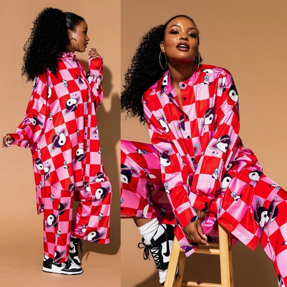 Dressed in LALA Pants - NWT Dressed in Lala Satin Playsuit in Cosmic Cowgirl